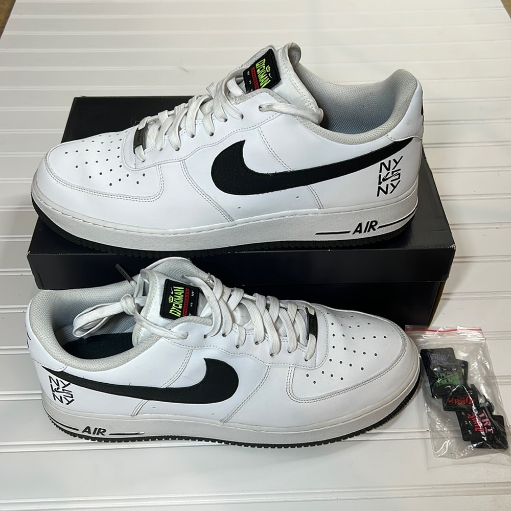 NWB Nike Air Force 1 '07 LV8 Shoes NY vs NY White Black CW7297-100 Mens Size 14